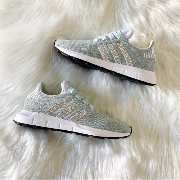 Swarovski Adidas Swift Run Mint Teal Custom Shoes - Picture 5 of 9